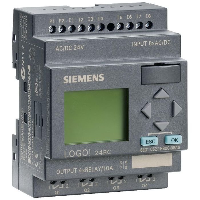 [Imagem MÓDULO LÓGICO 8DI/4DO DISPLAY PS/I/O LOGO 24RC 6ED10521HB000BA6 SIEMENS]