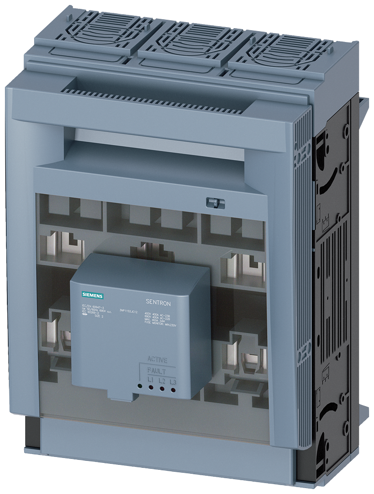 SECCIONADORA-FUSÍVEL SOB CARGA 3NP1 DE 3 POLOS NH2 400 A 3NP11531JC12 SIEMENS