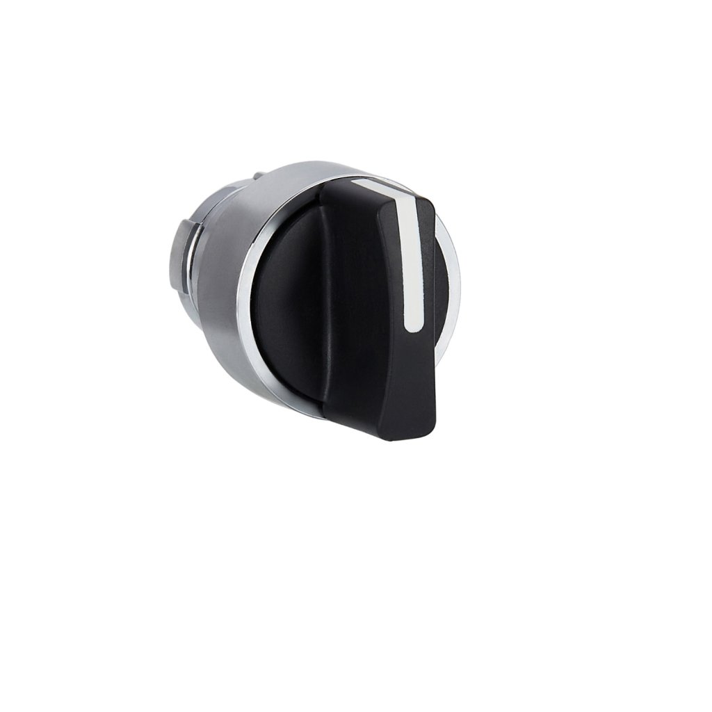 [Imagem CABEÇOTE PARA CHAVE SELETORA Ø22MM METÁLICO 3 POSIÇÕES RETORNO POR MOLA PRETO ZB2BD5C SCHNEIDER]