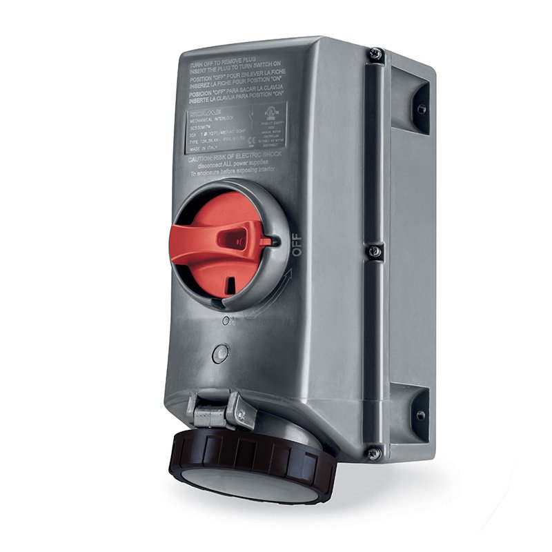 [Imagem do produto TOMADA DE EMBUTIR INTERTRAVAMENTO 20A 4P 5W 5H SCM520MI5W SCAME]