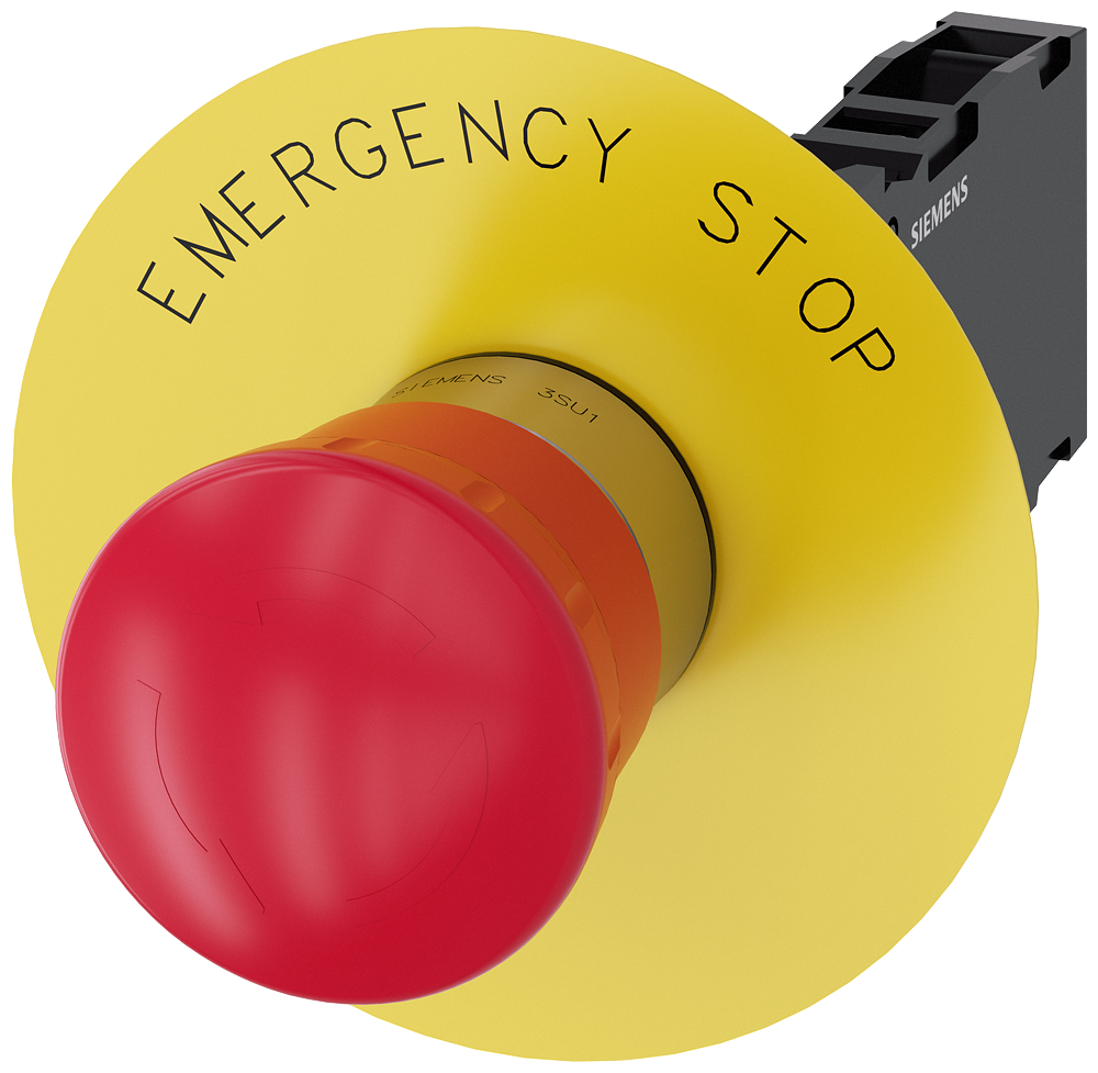 [Imagem do produto BOTÃO COGUMELO DE PARADA DE EMERGÊNCIA, 22MM, REDONDO, METAL, BRILHANTE, VERM 3SU11501HB201FG0 SIEMENS]
