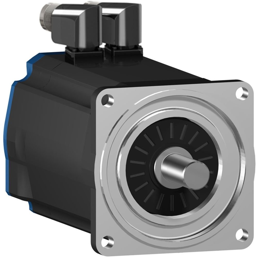 [Imagem SERVOMOTOR DE BAIXA INÉRCIA COM 100MM DE FLANGE - 3.3 NM/4000 RPM - MONO-VOLTA - EIXO CHAVEADO - SEM FREIO - CONECTOR ANGULAR - IP 50 SCHNEIDER]