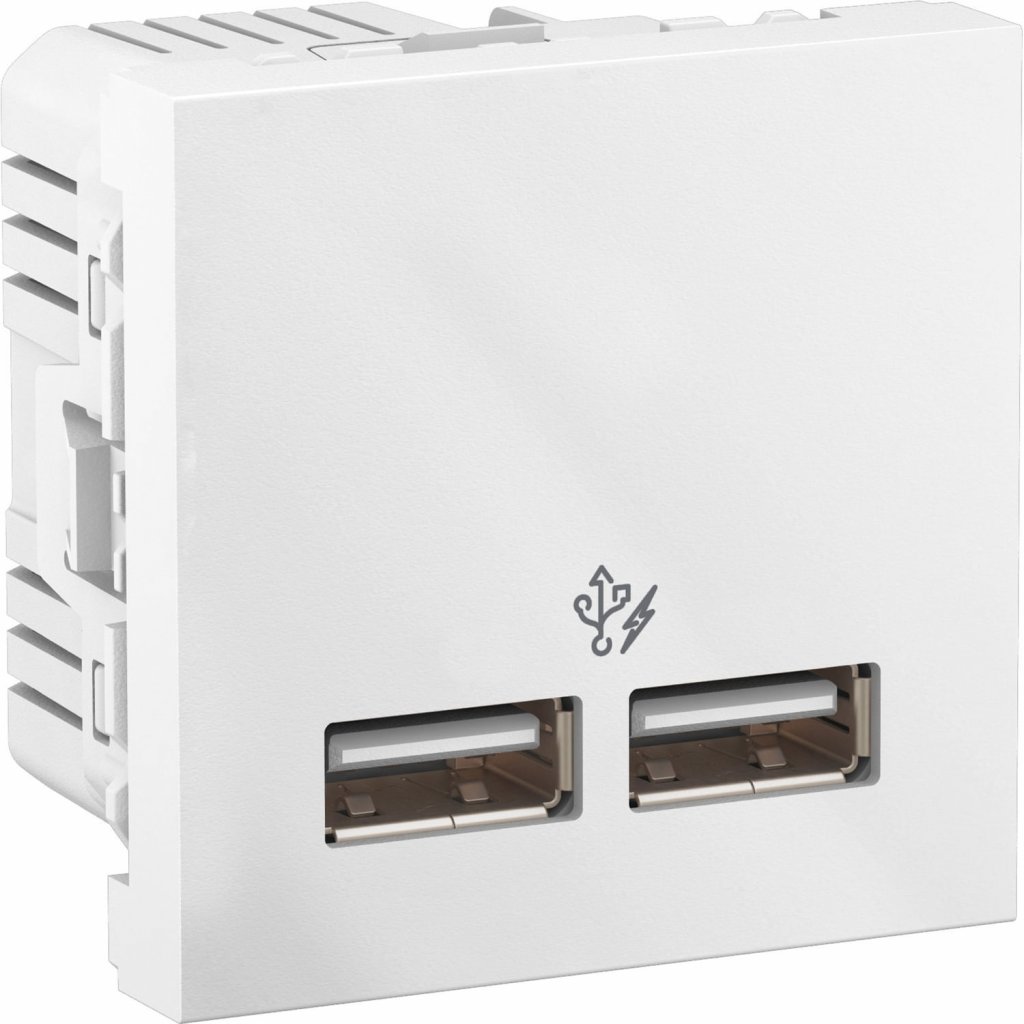 [Imagem MOD 2 TOM USB CH 2.0 2.1A 127/220V 2M BR S70647304 SCHNEIDER]