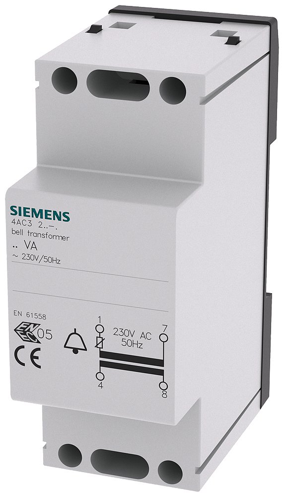 TRANSFORMADOR DE CAMPAINHA 8VA PRIMÁRIO 230-240V CA 50HZ SECUNDÁRIO 8V CA 4AC32080 SIEMENS