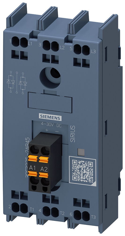 RELÉ DE ESTADO SÓLIDO DE 3 POLOS 25 A / 40 °C 48-600 V / 4-30 V CC TERMINAL 3RF32252AB45 SIEMENS