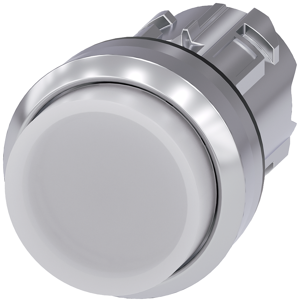 BOTÃO ILUMINADO 22 MM REDONDO METAL DE ALTO BRILHO BRANCO BOTÃO DE PRES 3SU10510BB600AA0-ZY12 SIEMENS