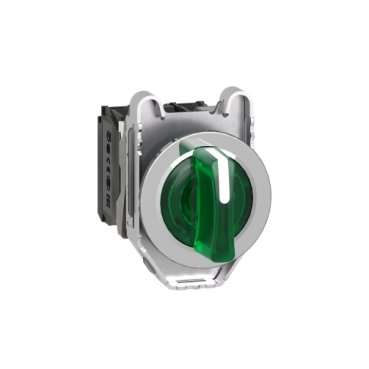 [Imagem CHAVE SELETORA LUMINOSA FACEADA Ø30MM METÁLICA 3 POSIÇÕES FIXAS VERDE NA+NF 24VCA/CC XB4FK133B5 SCHNEIDER]