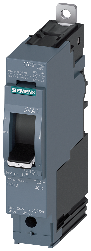 DISJUNTOR UL FRAME 125 110 A DE 1 POLO 25 KA TM FTFM 3VA41114ED143AA0 SIEMENS