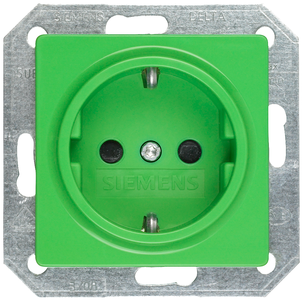 TOMADA SCHUKO COM MAIOR PROTEÇÃO CONTRA CONTATO VERDE 5UB1520 SIEMENS