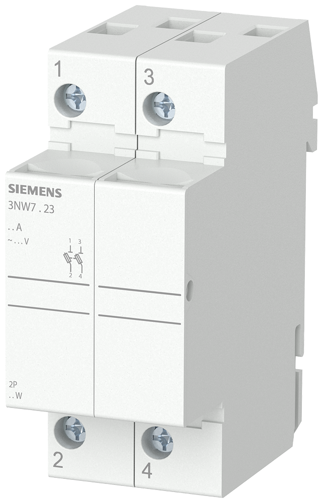 SUPORTE DE FUSÍVEL CILÍNDRICO 8X32 MM 2 POLOS IN: 20 A UN CA: 400 V 3NW7323 SIEMENS