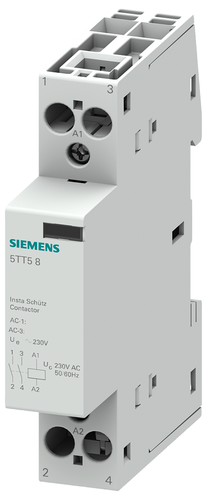 CONTATOR INSTA COM 2 CONTATOS NORMALMENTE ABERTOS CONTATO PARA CA 230V 400V 5TT58600 SIEMENS