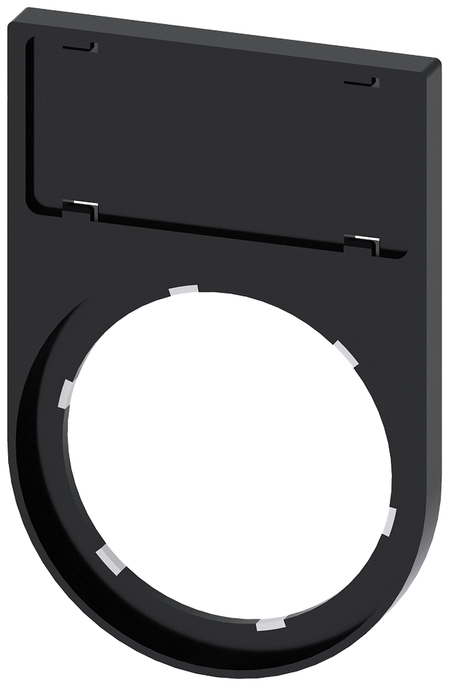 [Imagem do produto SUPORTE DE PLACA, CHATO, ARREDONDADO, PRETO, PARA PLACA DE IDENTIFICAÇÃO 12,5 3SU19000AR100AA0 SIEMENS]