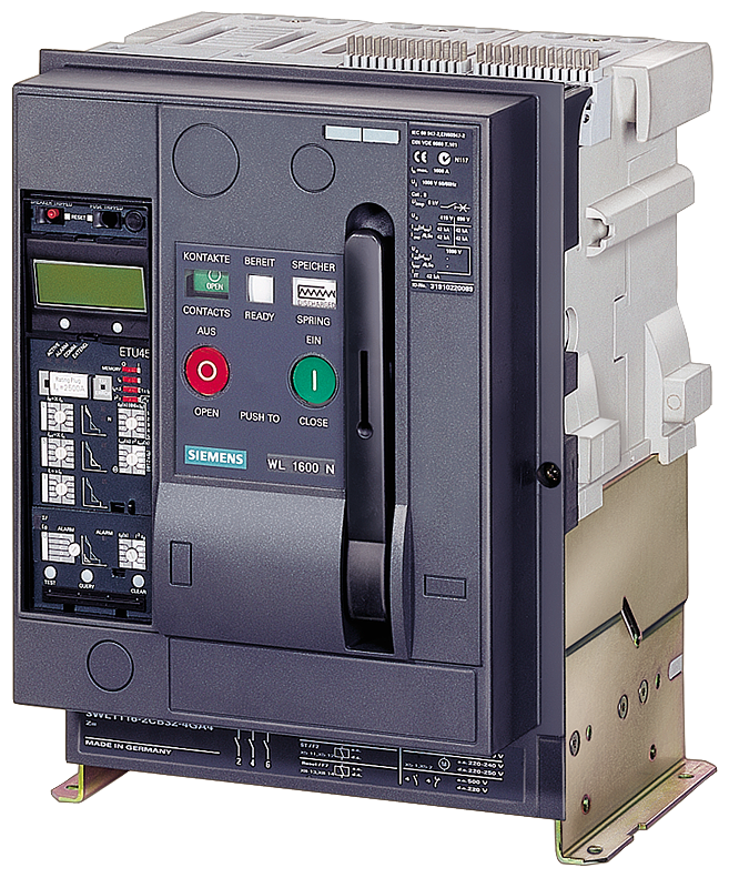 DISJUNTOR FIXO 3PÓLOS SIZE I IEC IN=1000A A 690V AC 50/60HZ ICU=55KA A 500V 3WL11102BB344AN2 SIEMENS