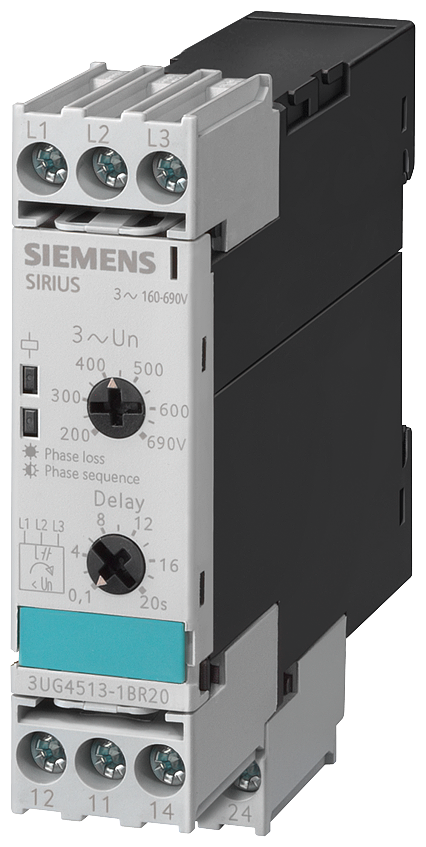 RELÉ DE MONITORAMENTO ANALÓGICO QUEDA E SEQUÊNCIA DE FASES SUBTENSÃO AJUSTÁVE 3UG45131BR20-ZX95 SIEMENS