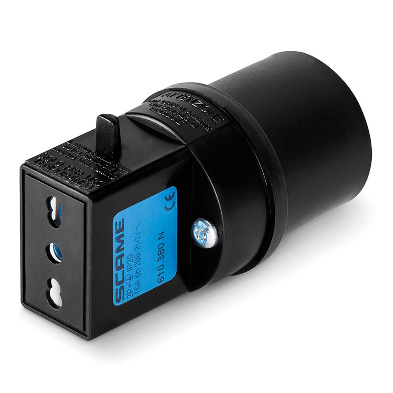 [Imagem do produto ADAPTADOR CEE 17-10/16A PRETO 610.380.N SCAME]