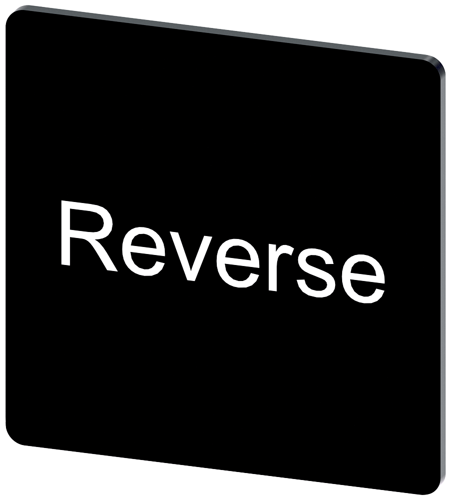 [Imagem do produto PLACA DE IDENTIFICAÇÃO 27X27MM, PLACA PRETO, INSCRIÇÃO: REVERSE 3SU19000AE160DP0 SIEMENS]