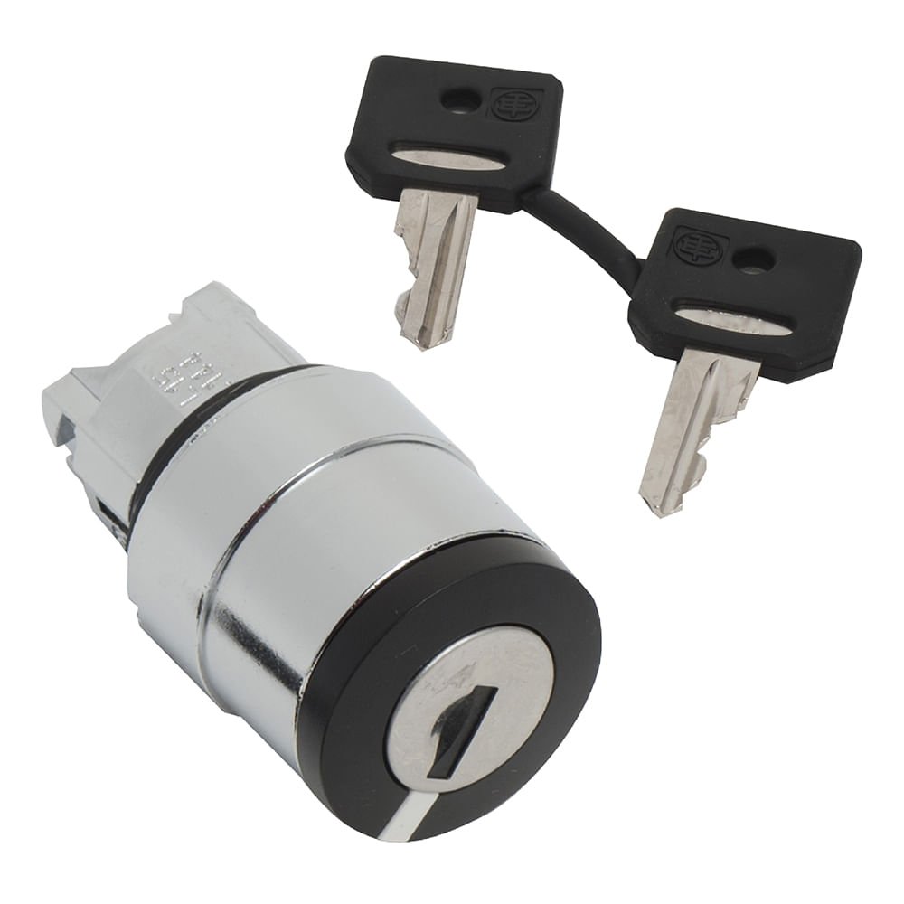 [Imagem CABEÇOTE PARA COMUTADOR Ø22MM METÁLICO, 2 POSIÇÕES FIXAS, COM CHAVE ZB4BG210 SCHNEIDER]