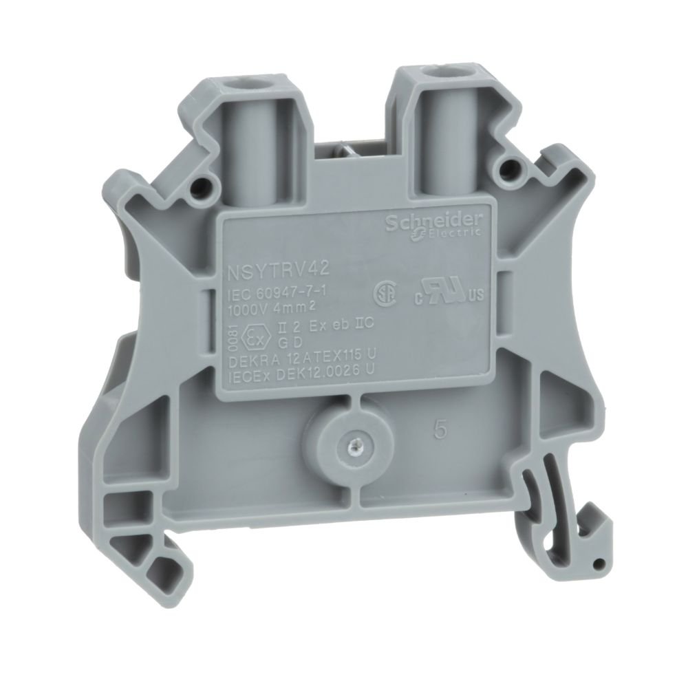 [Imagem CONECTOR PARAFUSO 4MM2 2 PONTOS CINZA SCHNEIDER]