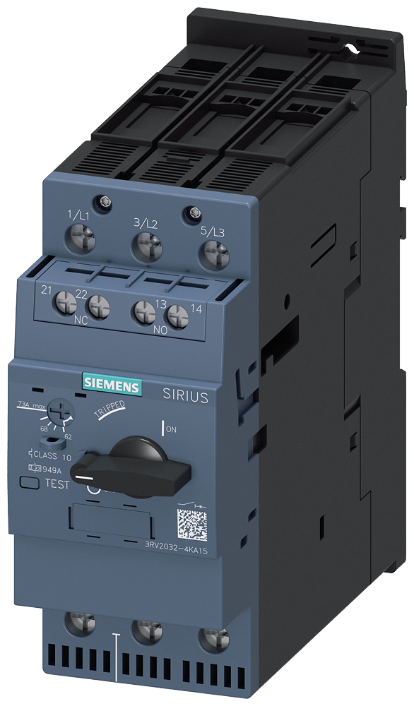 CHAVE DE POTÊNCIA S2 PROTEÇÃO DO MOTOR CLASS 10 DISJUNTOR A 62-73A DISJU 3RV20324KA15 SIEMENS