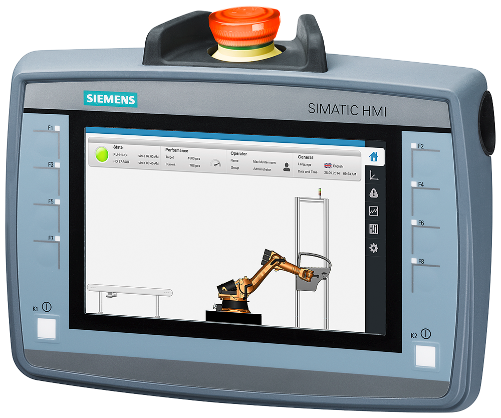 [Imagem IHM SIMATIC KTP700F MOBILE TELA TFT DE 7,0" 800X480 PIXELS 16 MILHÕES DE CORES 6AV21252GB230AX0 SIEMENS]