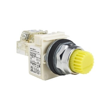 [Imagem BOTÃO 30MM METÁLICO SALIENTE LUMINOSO AL 9001K2L40YH13 SCHNEIDER]