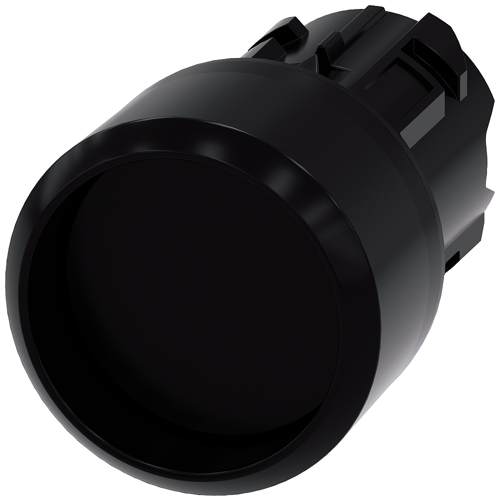 BOTÃO 22 MM REDONDO PLÁSTICO PRETO ANEL FRONTAL ALTO RETORNO, 3SU10000CB100AA0-ZY19 SIEMENS