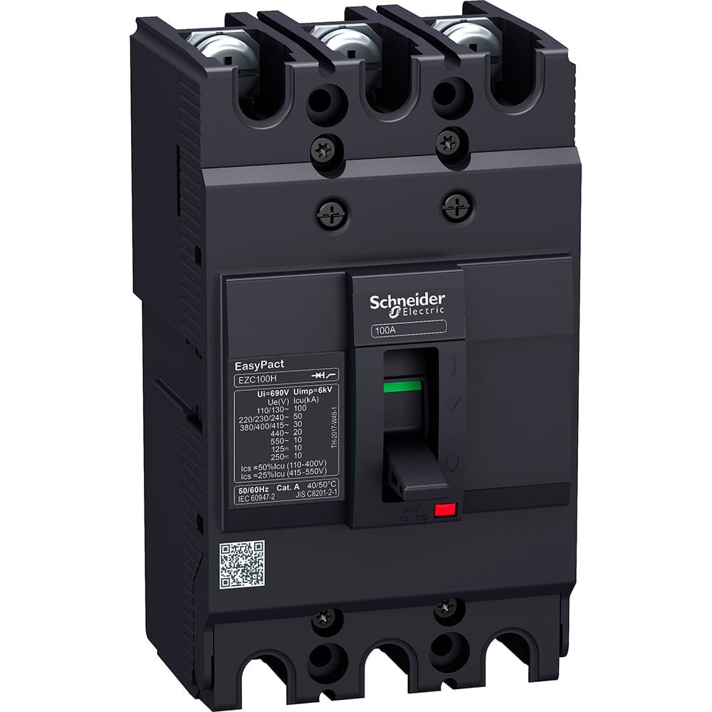 [Imagem DISJUNTOR CAIXA MOLDADA 100A 3P EZC100H EZC100H3100 SCHNEIDER]