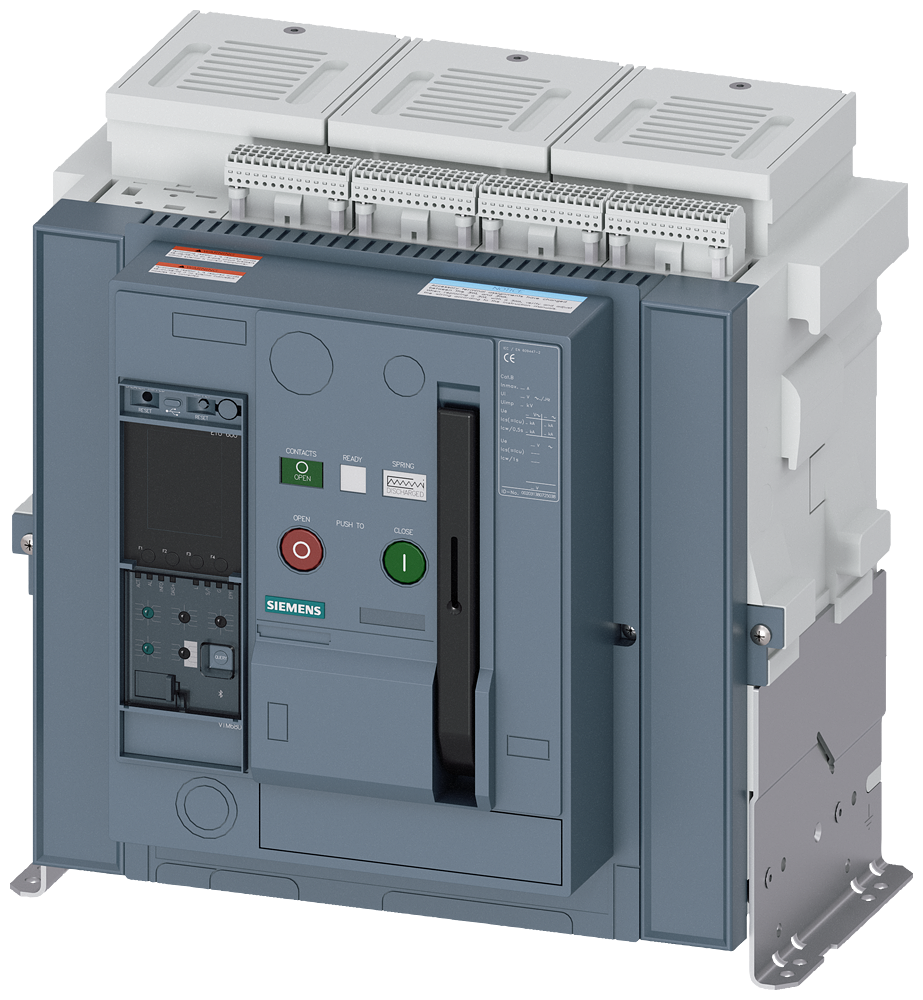 DISJUNTOR DE POTÊNCIA DE MONTAGEM FIXA IEC 60947-2 TAMANHO 2 DE 3 POLOS I 3WA12408AE014EV4-ZK06T40 SIEMENS