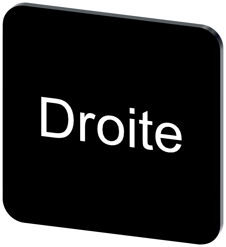 PLACA DE IDENTIFICAÇÃO 22X22MM PLACA PRETO INSCRIÇÃO: DROITE 3SU19000AF160GG0 SIEMENS