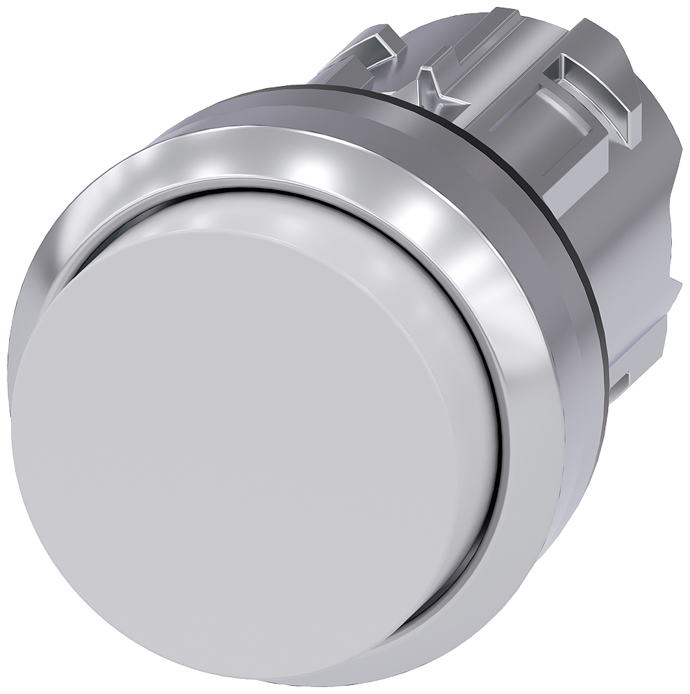 BOTÃO 22 MM REDONDO METAL DE ALTO BRILHO BRANCO BOTÃO DE PRESSÃO ALTO 3SU10500BB600AA0-ZY12 SIEMENS
