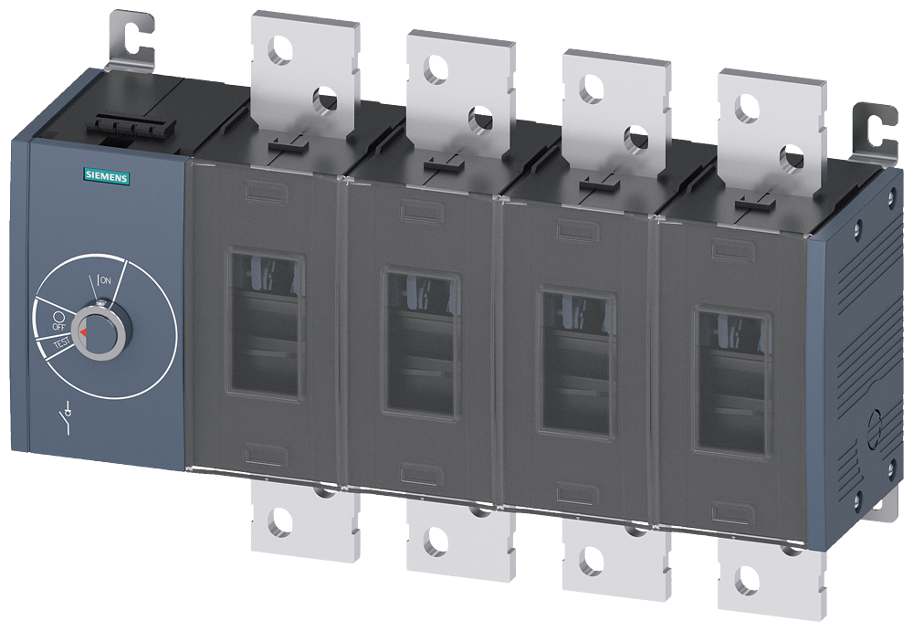 SECCIONADOR DE CORTE EM CARGA 1250A TAM. 5 DE 4 POLOS ACIONAMENTO LATERAL E 3KD52440RE100 SIEMENS