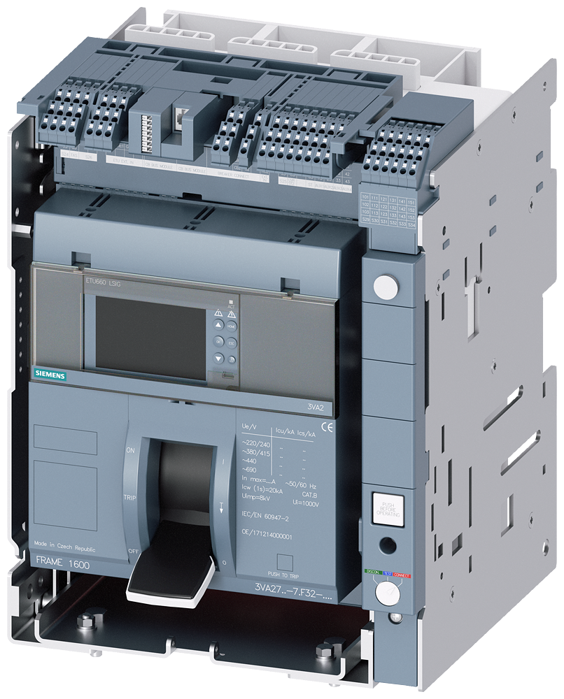 [Imagem do produto DISJUNTOR 3P 1250A 85KA 380V ETU660 LSI G 3VA 3VA27126DF323AH7 SIEMENS]