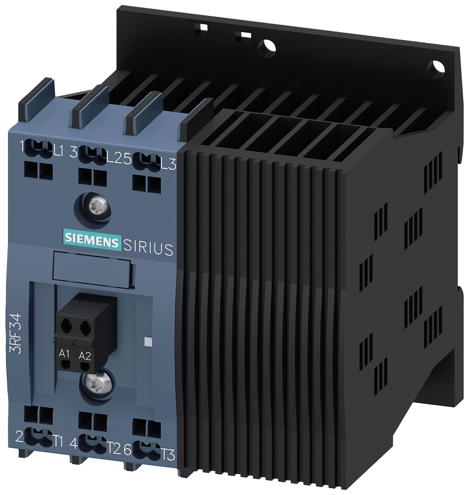 [Imagem do produto CONTATOR A SEMICONDUTOR 3RF3, TRIFÁSICO CA53 16A 48-480V/110-230V CA CONTROLA 3RF34162BB24 SIEMENS]