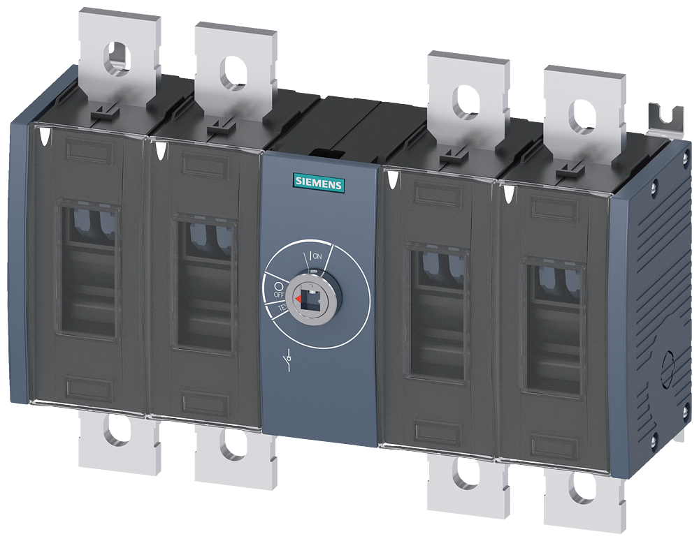 SECCIONADOR DE CORTE EM CARGA 800A TAM. 4 DE 4 POLOS ACIONAMENTO FRONTAL CE 3KD48400QE200 SIEMENS