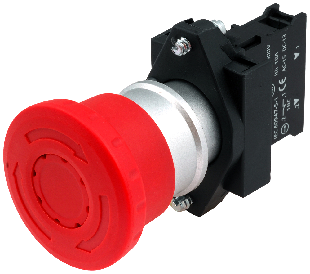 [Imagem BOTÃO DE EMERGENCIA 40MM PLASTICO 1NF CHAVE DESTRAVAR 3SB61301HD201CA0 SIEMENS]