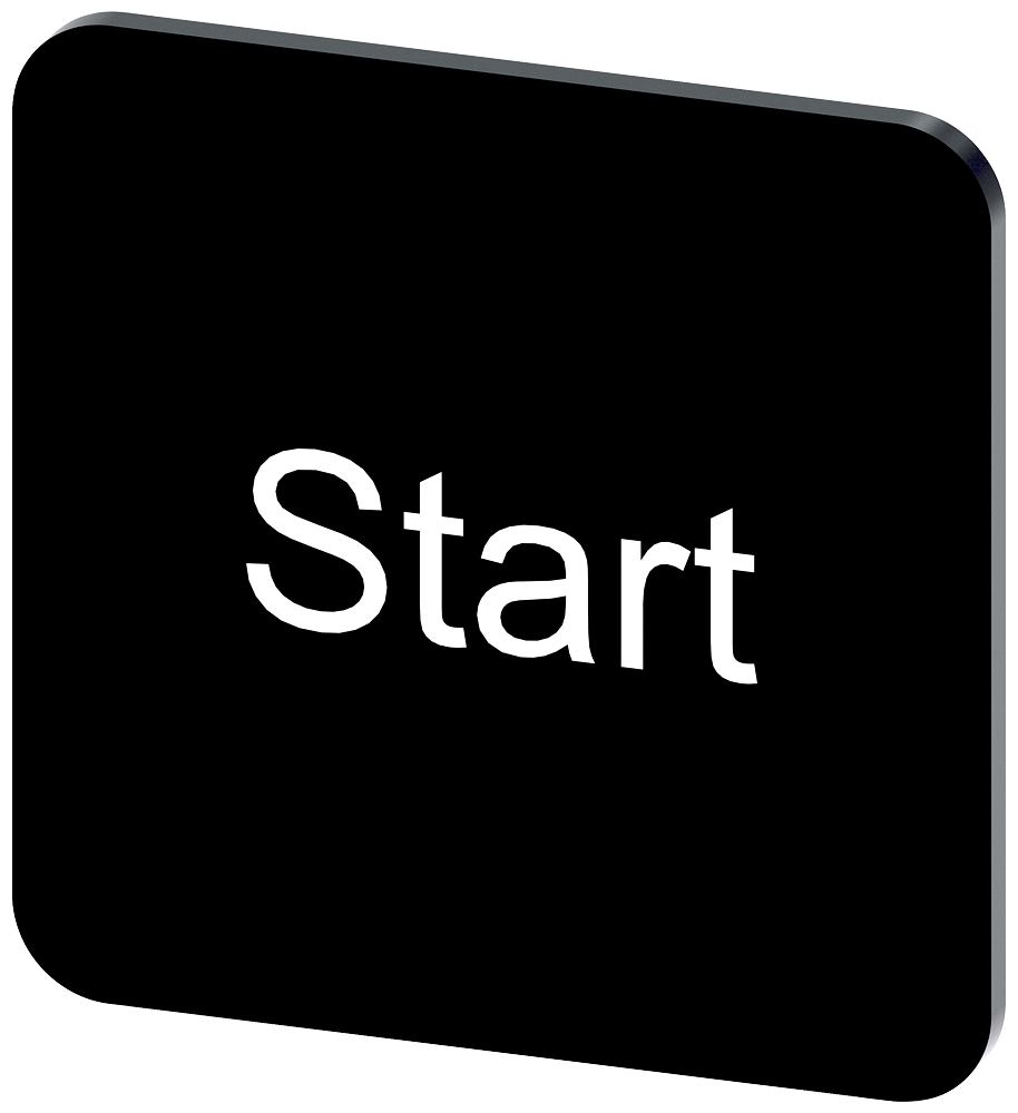 [Imagem do produto PLACA DE IDENTIFICAÇÃO 22X22MM, PLACA PRETO, INSCRIÇÃO: START 3SU19000AF160DT0 SIEMENS]