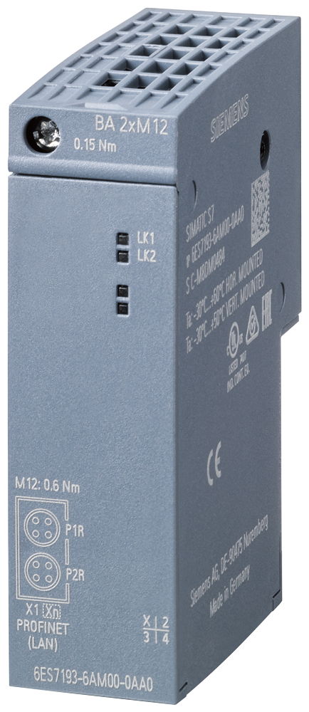 [Imagem MODULO ET200SP BA 2XM12 6ES71936AM000AA0 SIEMENS]