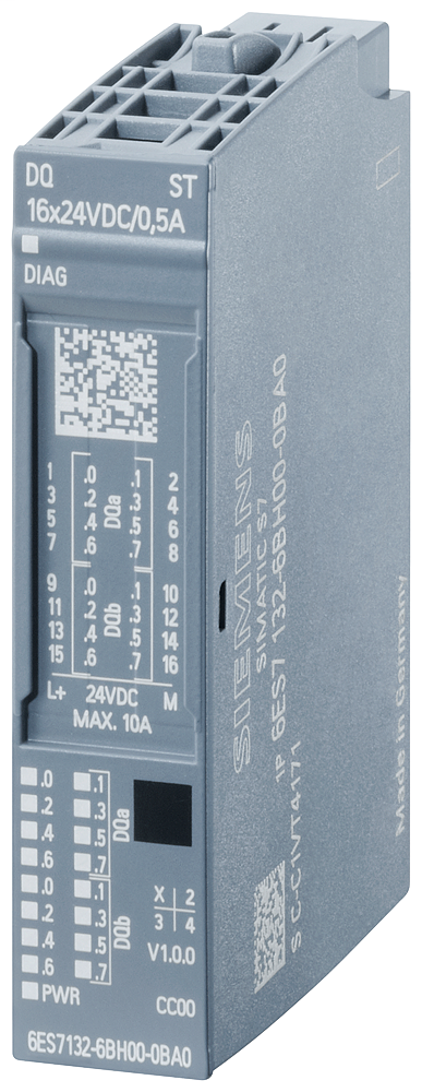 [Imagem ET200SP: DQ 16X 24VDC/0,5A ST 6ES71326BH000BA0 SIEMENS]