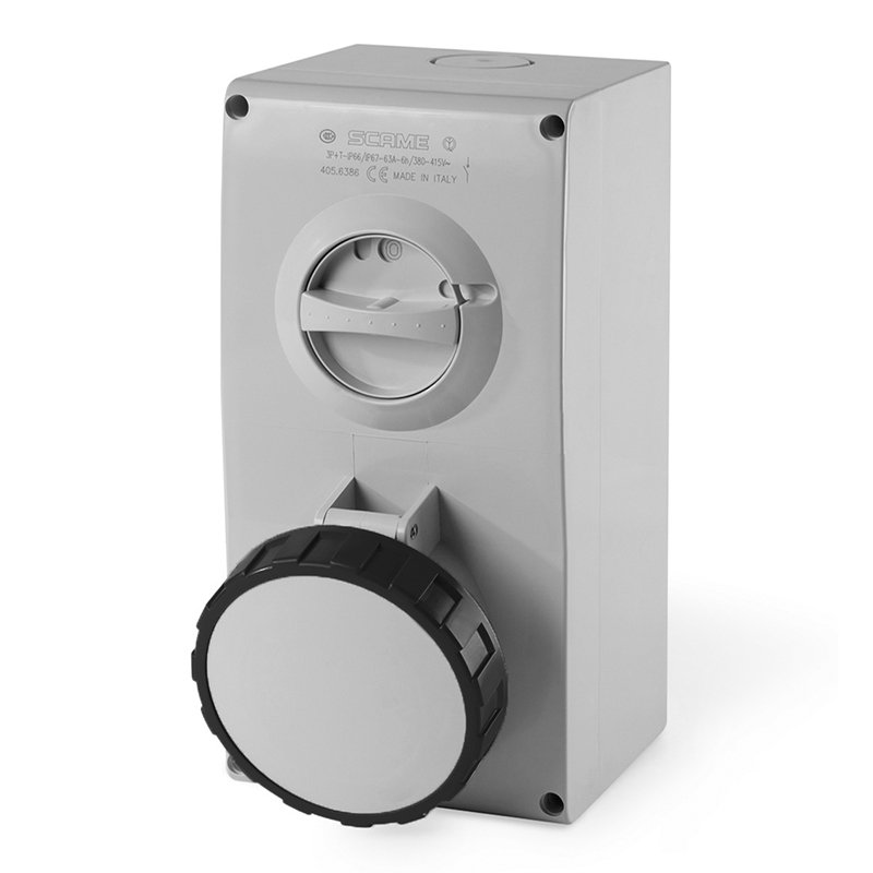 [Imagem do produto TOMADA DE EMBUTIR INTERTRAVAMENTO 63A 3P+T 5H IP66/IP67 505.63867 SCAME]