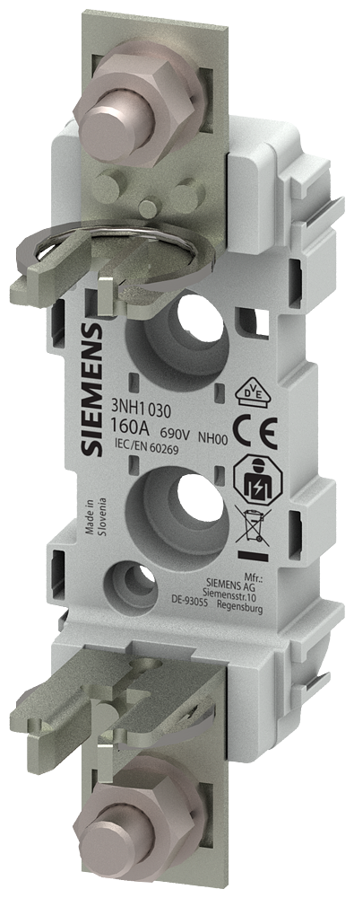 [Imagem BASE DE FUSÍVEL NH PLÁSTICA TAMANHO 00 160A 690V 3NH1030 SIEMENS]