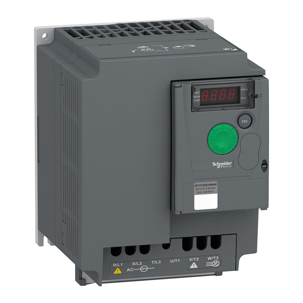 [Imagem INVERSOR DE FREQUÊNCIA TRIFÁSICO 4KW 9,5A 380/460V 50/60HZ ATV310HU40N4E SCHNEIDER]