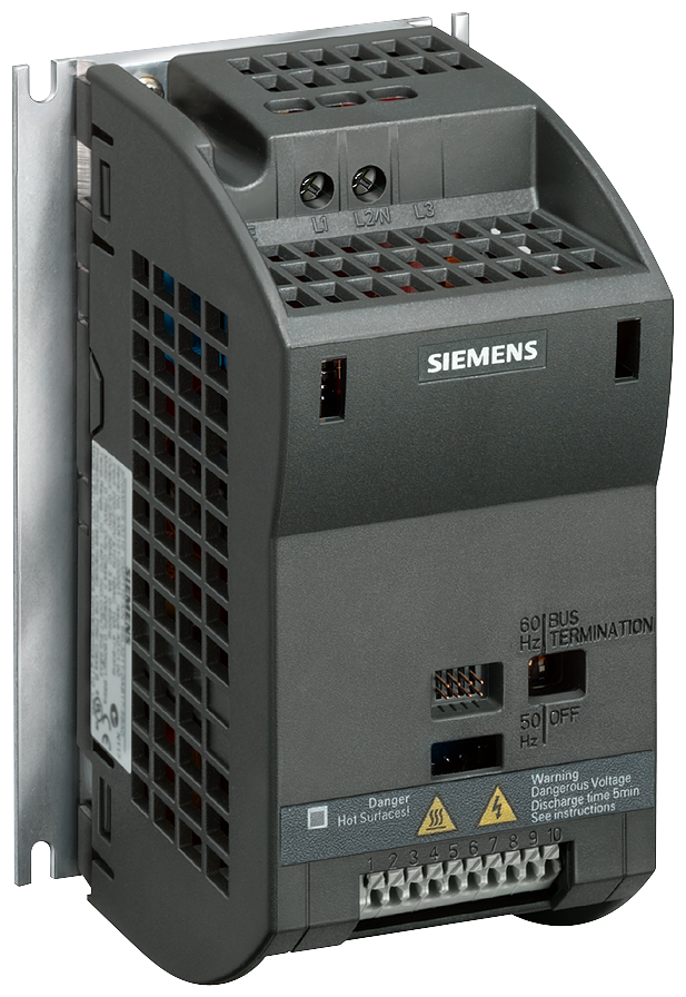 [Imagem do produto INVERSOR DE FREQUÊNCIA MONOFÁSICO/TRIFÁSICO 0,12KW 0,90A 200/240V 47/63HZ 6SL32110KB112BA1 SIEMENS]