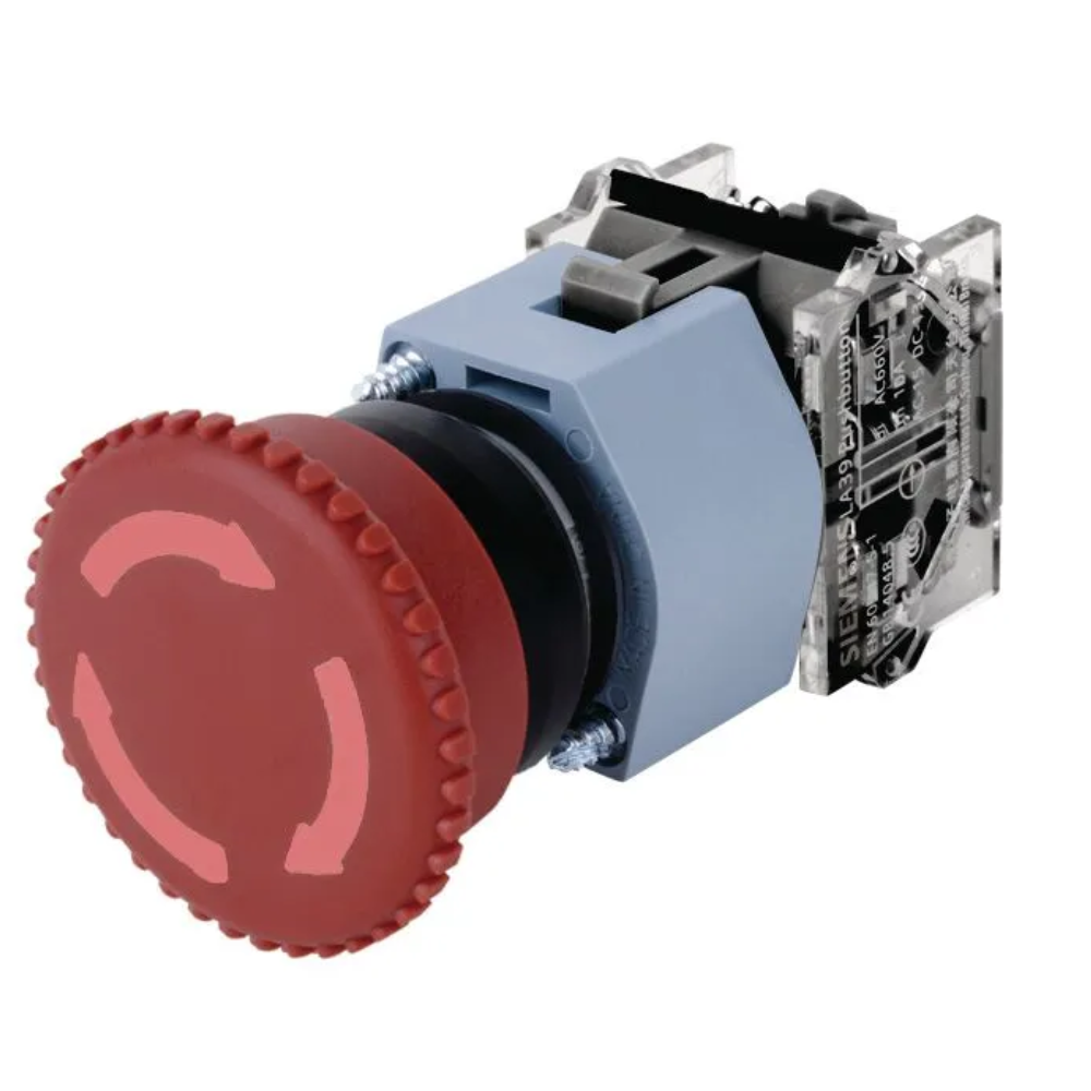 [Imagem BOTÃO DE EMERGÊNCIA 40MM METALIZADO 1NF GIRE/DESL 3SB71301HB201CA0 SIEMENS]