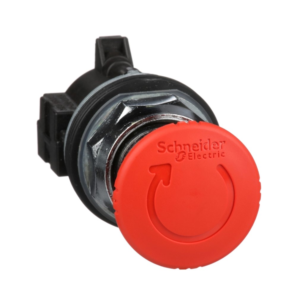[Imagem BOTÃO DE EMERGÊNCIA METÁLICO Ø30MM GIRAR PARA DESTRAVAR COGUMELO Ø40MM VERMELHO NF 9001KR16H6 SCHNEIDER]