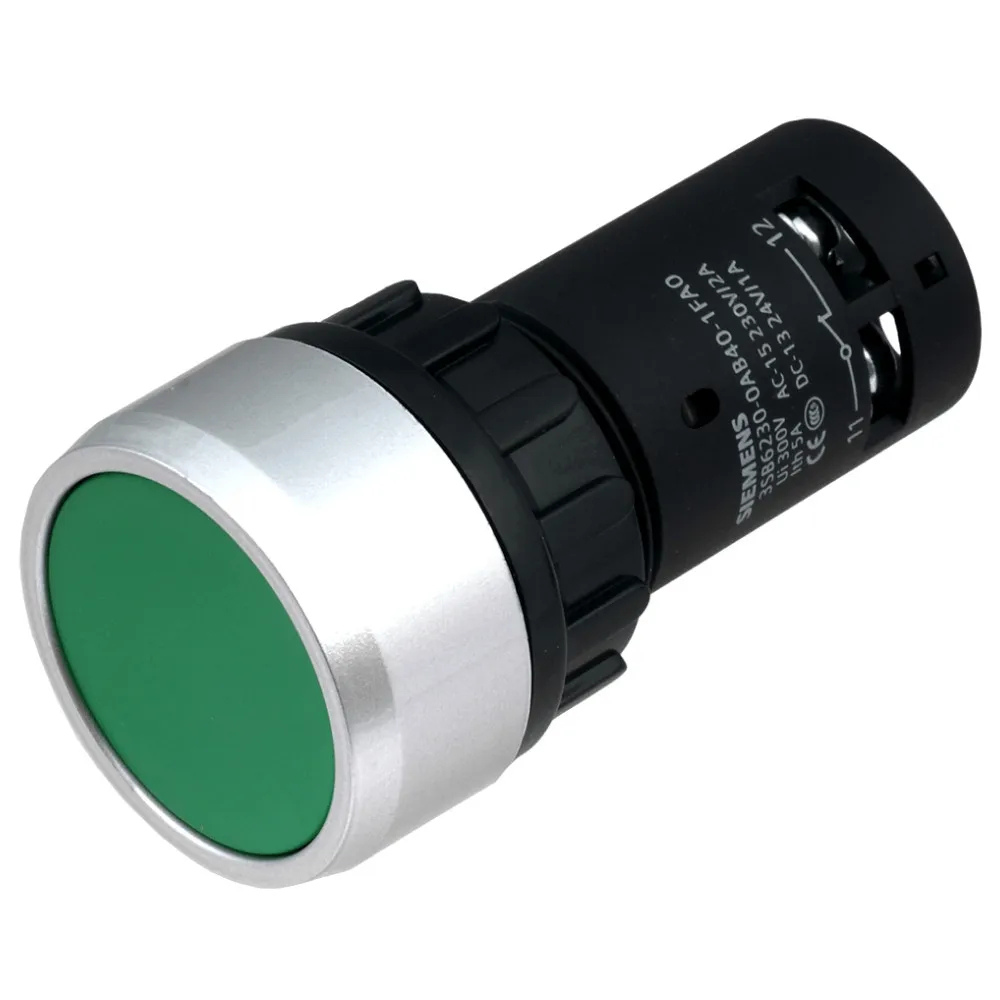 [Imagem BOTÃO MONOBLOCO PLASTICO 1NA1NF VERDE 3SB62300AB401FA0 SIEMENS]