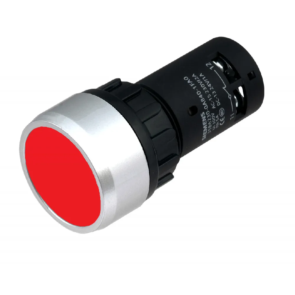 [Imagem do produto BOTÃO MONOBLOCO PLÁSTICO 1NA 1NF VERMELHO 3SB62300AB201FA0 SIEMENS]