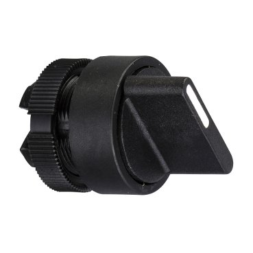 [Imagem CABEÇOTE PARA COMUTADOR Ø22MM PLÁSTICO 2 POSIÇÕES FIXAS MANOPLA CURTA PRETO ZA2BD2 SCHNEIDER]