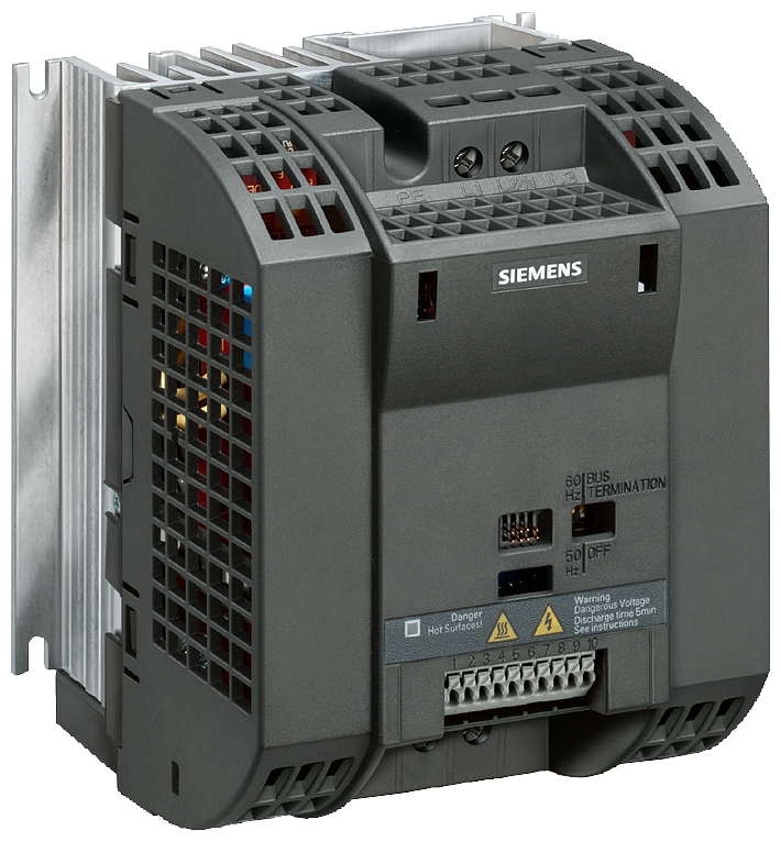 [Imagem INVERSOR DE FREQUÊNCIA MONOFÁSICO/TRIFÁSICO 1,1KW 6A 200/240V 47/63HZ 6SL32110AB211AA1 SIEMENS]