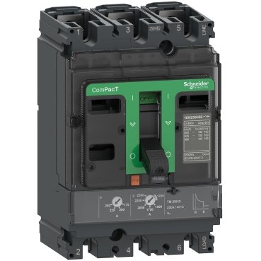 [Imagem DISJUNTOR CAIXA MOLDADA TRIPOLAR 36KA 200A NSX250F TM200D C25F3TM200 SCHNEIDER]