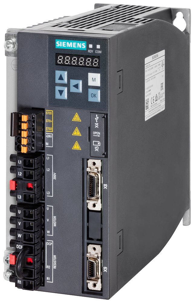 [Imagem SERVO DRIVE 1AC 0,75KW 4,7A 200/240V 45/66HZ IP20 SINAMICS V90 6SL32105FB108UF0 SIEMENS]